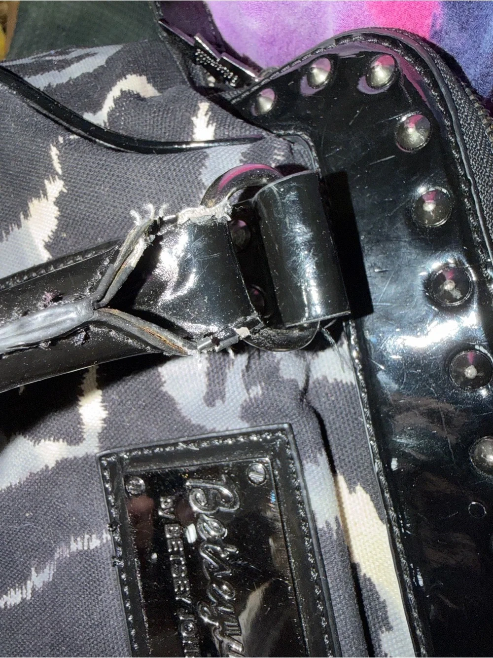 Vintage Betsey Johnson Studded Satchel Handbag